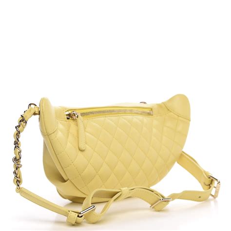 chanel light yellow bag|chanel yellow belt bag.